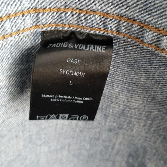 Zadig & Voltaire Vintage Medium Wash Blue Jean Jacket - Picture 5 of 6